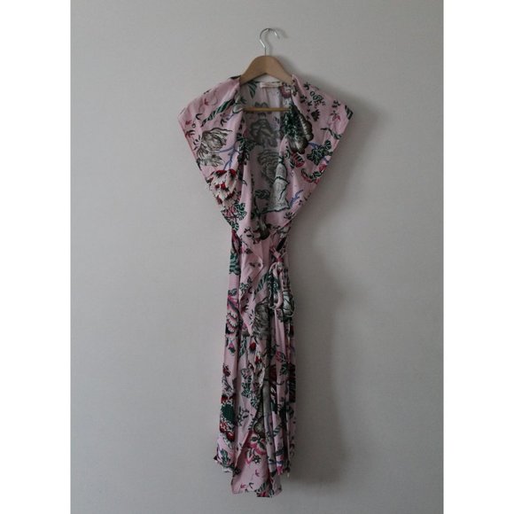 Tory Burch Adelia Ruffled Floral Dress Pink Happy Times Size 00 - Picture 4 of 9